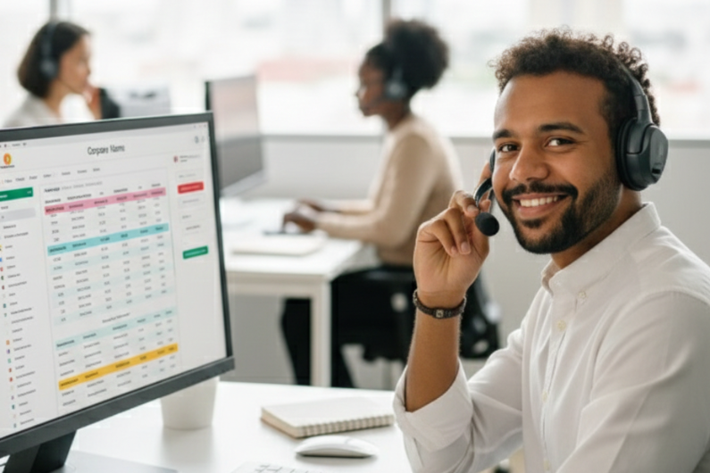 homme au téléphone devant son ordinateur