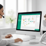 secrétaire devant son ordinateur