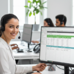 secrétaire qui regarde l'objectif