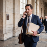 Avocat au tribunal qui répond au téléphone